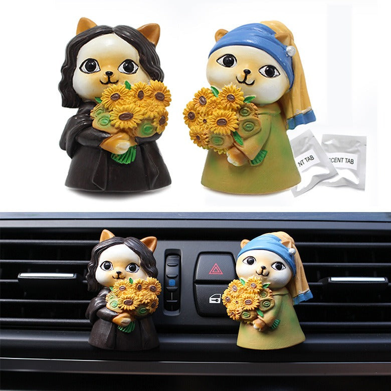 Cat Girl Aromatherapy Clip Decoration Resin Car Air Conditioning Air Outlet Aromatherapy - Korvel