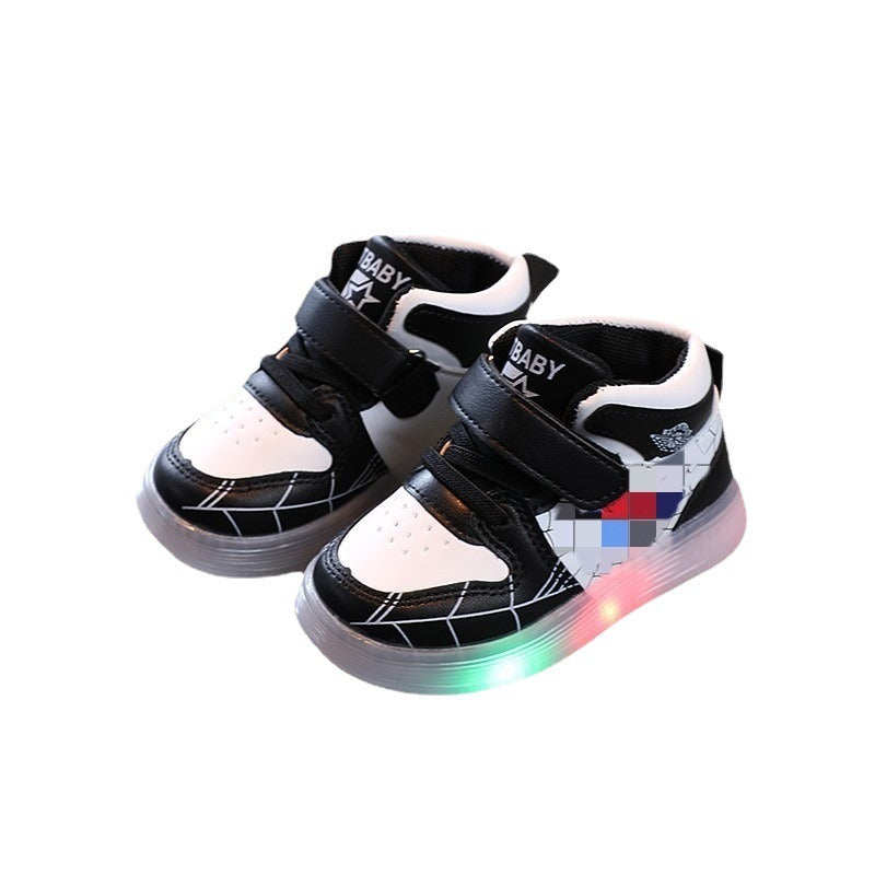 Luminous casual shoes, baby soft soled shoes, luminous shoes, boys and girls board shoes - Korvel