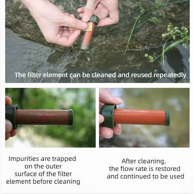 Outdoor water purifier, wilderness survival emergency rescue water filter, camping portable pump filter - Korvel