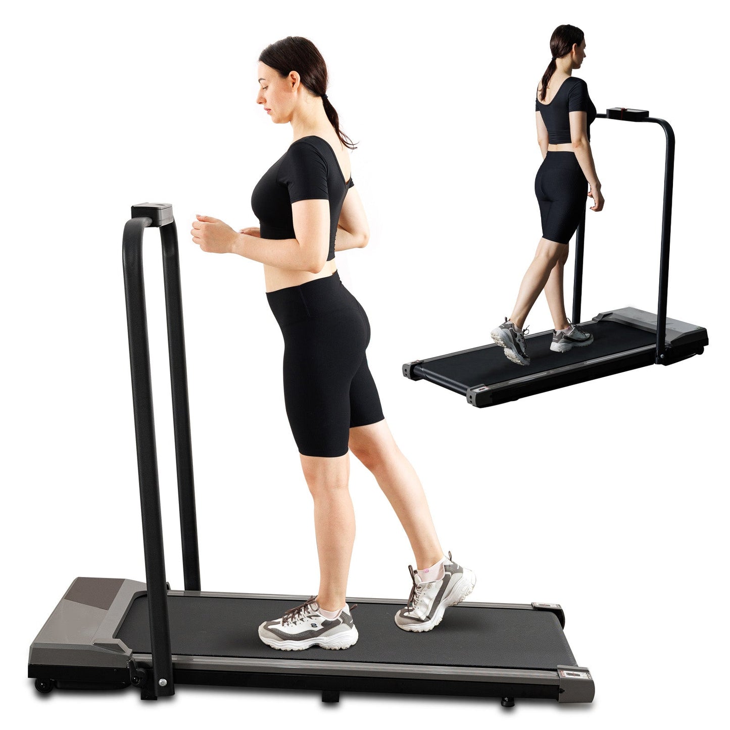 Flatbed walker with armrests gray - Korvel