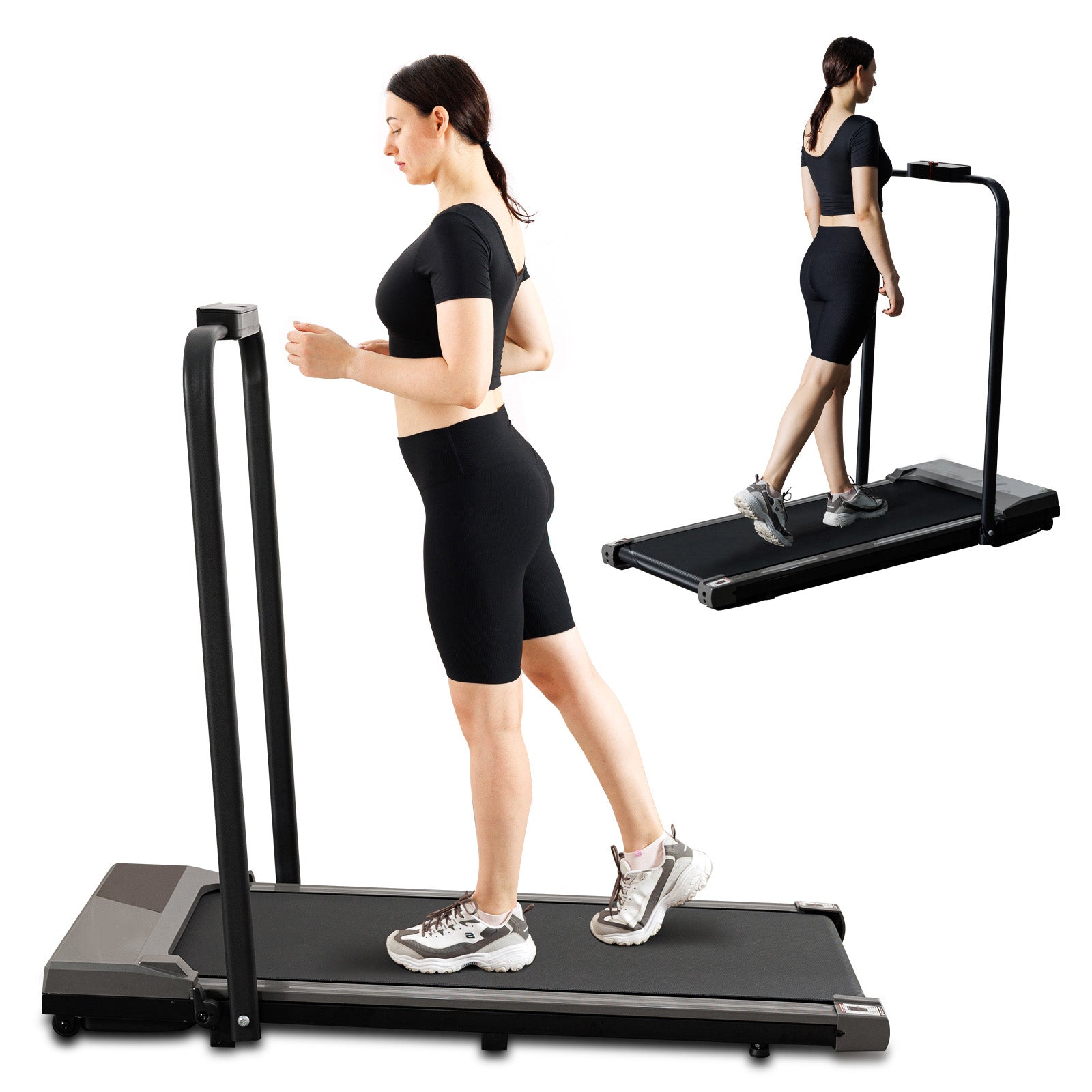 Flatbed walker with armrests gray - Korvel