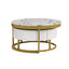 Mesa de café moderna redonda apilable con cajones en blanco