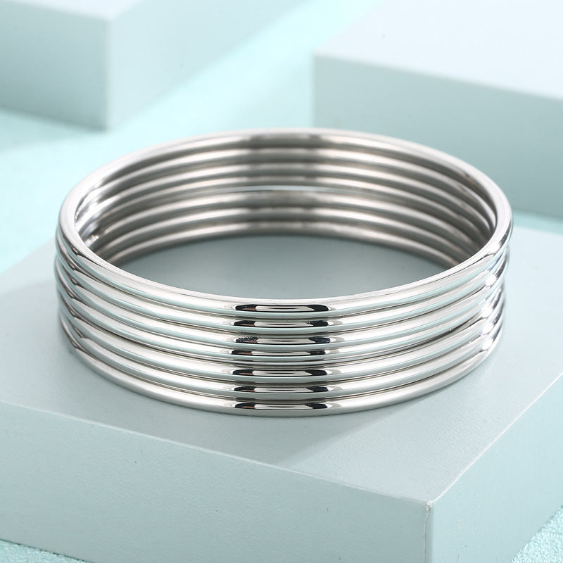 Elegant Multi-Layered 3mm Circular Ring Bracelet