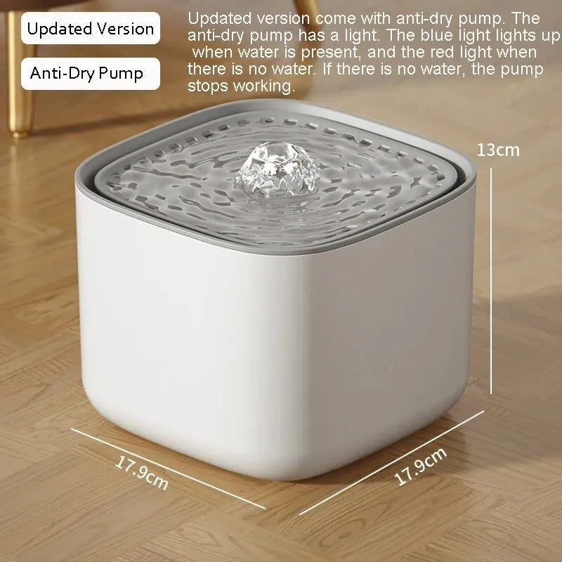 3L Large Capacity Canine Cat Dog Pet Circulating Filter Pet Fountain Feeder Automatic Water Dispenser with USB Port for Pets - Korvel