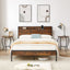 Bed frame with charging station full size, Rustic Brown, 83.1'' L x 56.1'' W x 39'' H - Korvel