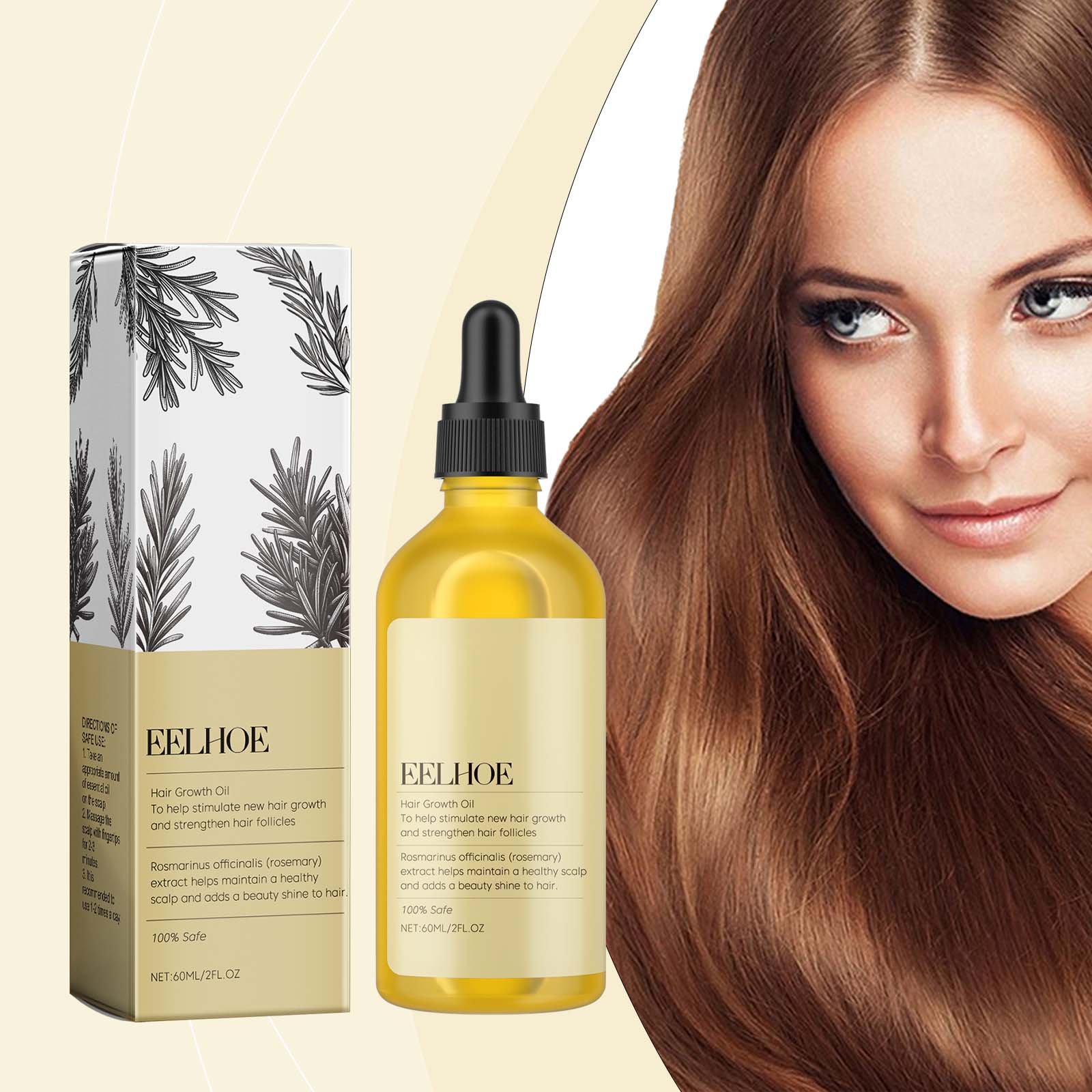 Rosemary Hair Care Essential Oil Soft Luster Hair Solid Dry Hair Fluffy Hair Care Scalp Essential Oil - Korvel