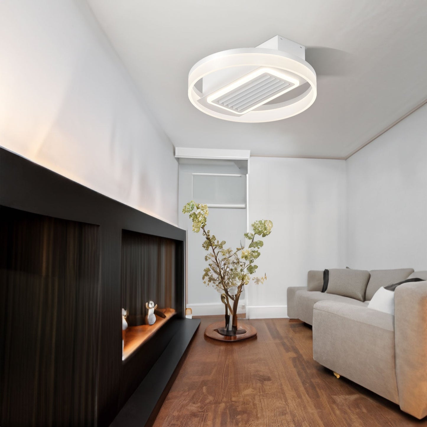 Lampe de ventilateur sans pales avec lumières LED dimmables