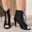 Sandals hollowed out shoes front strap with fish mouth ultra-high slim heel high-heeled cool boots - Korvel