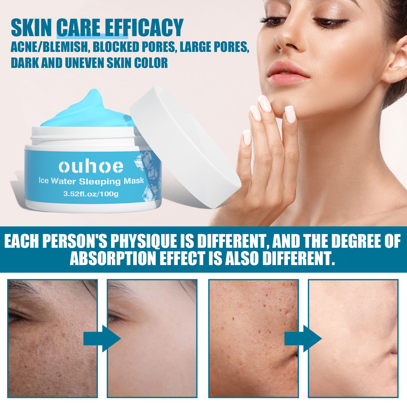 Apply A Sleep Mask, Moisturize Shrink Pores Reduce Facial Melanin Refreshing Mask - Korvel