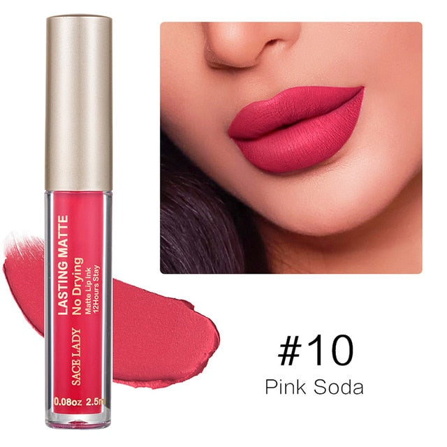 Make Up Waterproof Nude Lipstick Long Lasting Liquid Matte Lipstick Kit Lip Gloss Cosmetics Lipgloss Lip Makeup - Korvel