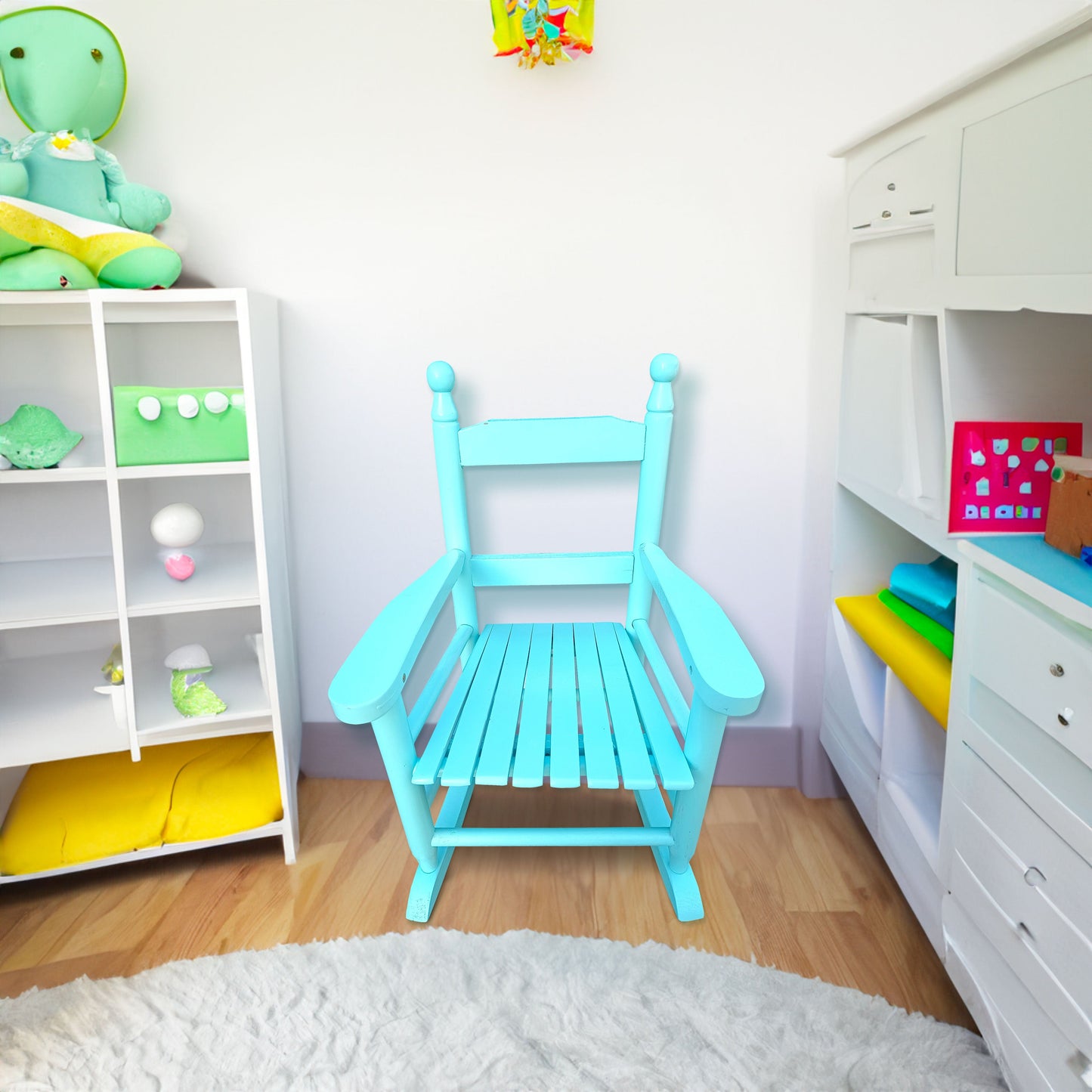Children's rocking light Light Blue chair- Indoor or Outdoor -Suitable for kids-Durable - Korvel