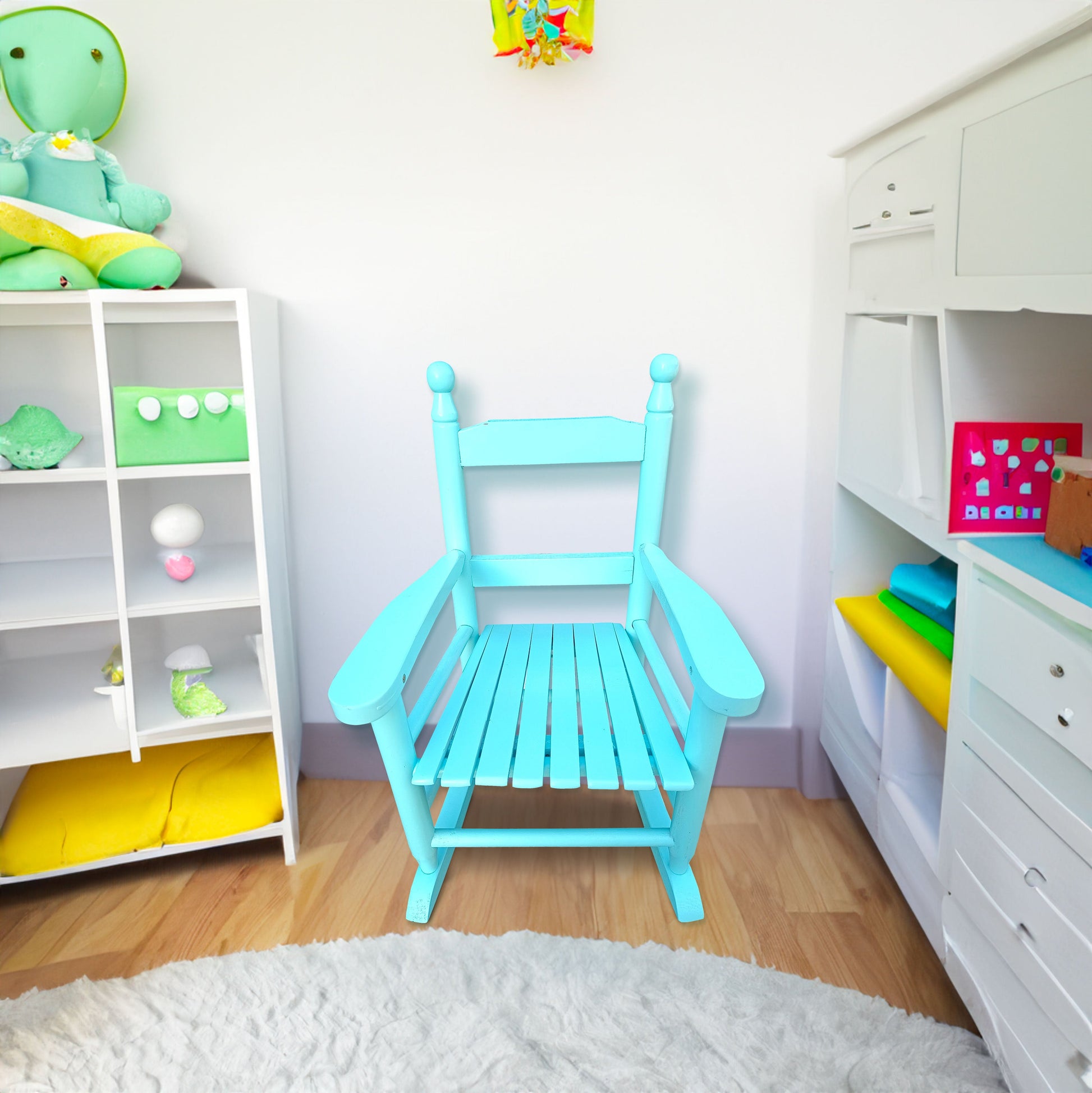 Children's rocking light Light Blue chair- Indoor or Outdoor -Suitable for kids-Durable - Korvel