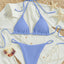 Hanging neck tie bikini multi-color three-point swimsuit hot spring swimsuit - Korvel