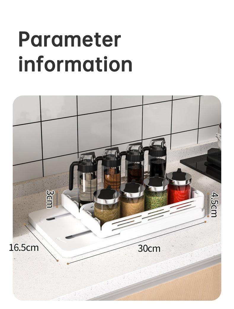 Pull out Rotating Spice Rack Organizer for Cabinet Rotate Makeup Organizer Slide Bottle Box Holder Plastic Seasoning Spice Rack - Korvel
