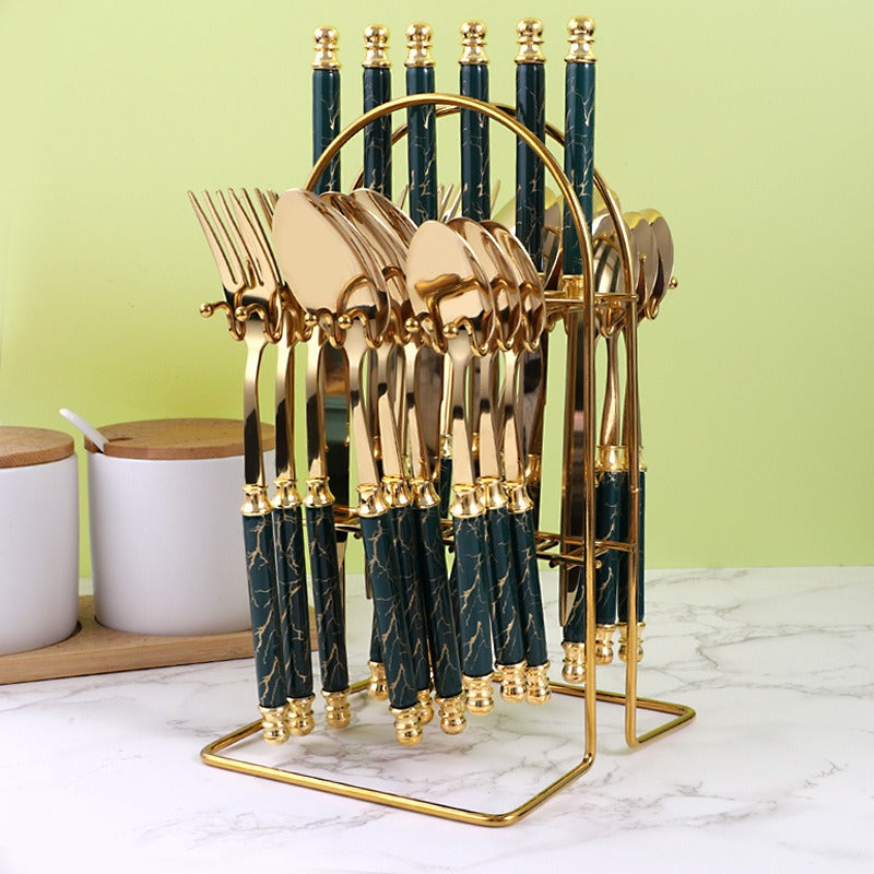 Elegant 24-Piece Stainless Steel Flatware Set