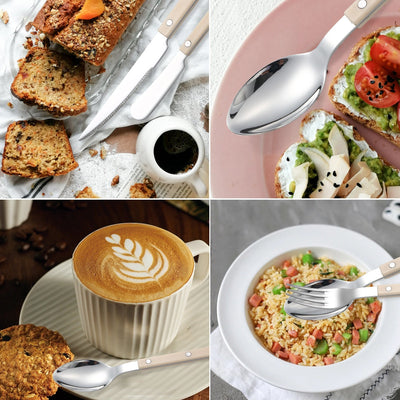 French Rivet ABS Handle Hotel Western Tableware Steak Knife Butter Knife Set - Korvel