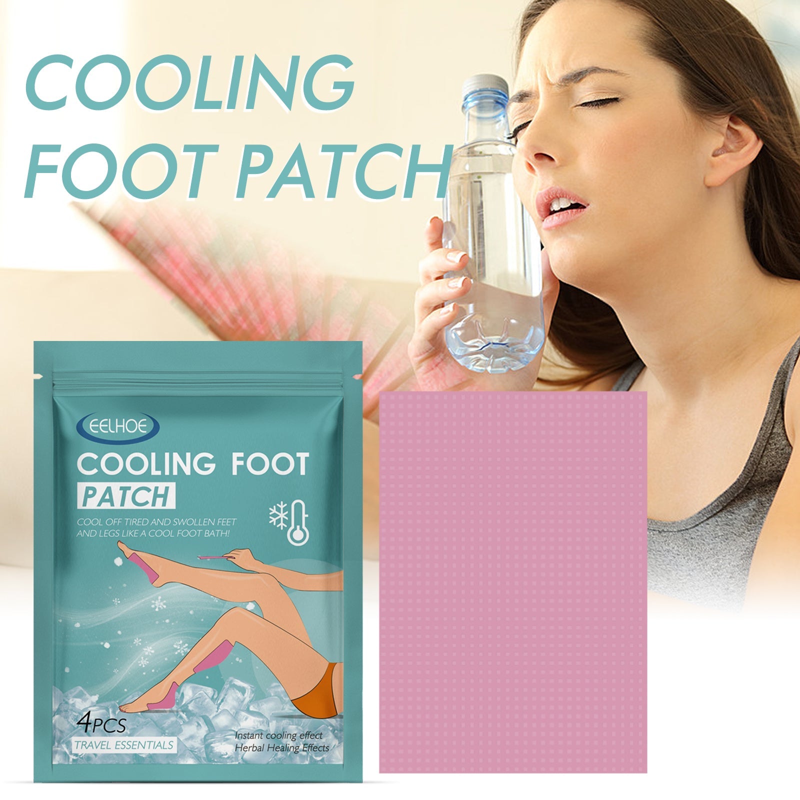 Cooling Foot Patch, Body Cooling External Physical Quick Cooling Patch Cool Refreshing Treatment Cold Compress - Korvel