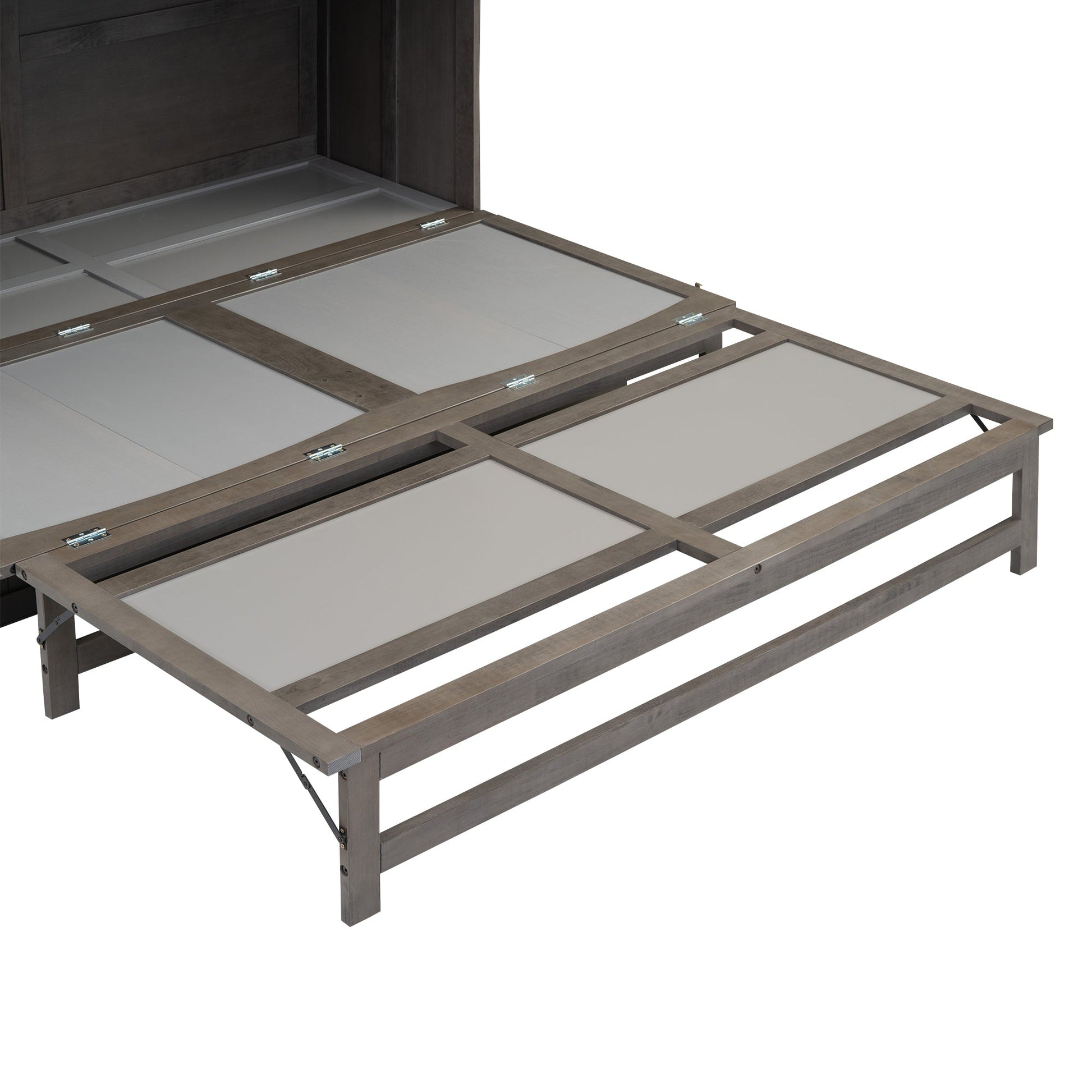 Queen Size Murphy Bed with Built-In Charging Station  Antique Grey - Korvel