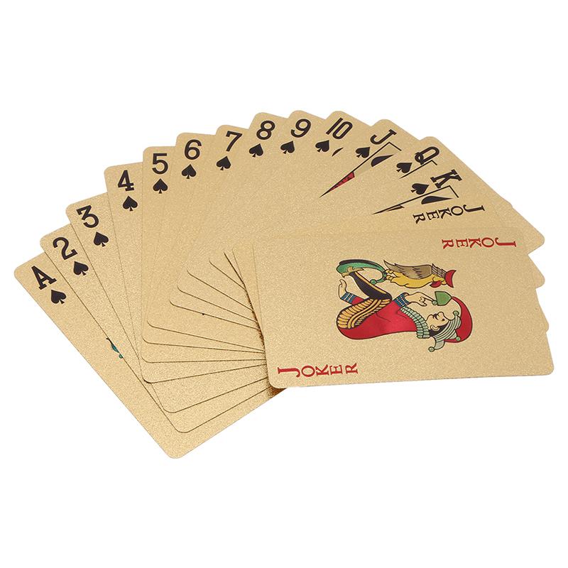 Waterproof Luxury Platinum Foil Poker Playing Cards Gold Plated Porker Cards - Korvel