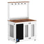 Premium Graffiti Dog Crate with Double Doors - White Vintage