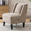 Velvet Upholstered Accent Chair with Cream Piping, Tan and Cream - Korvel