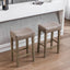 Counter Height 29" Bar Stools for Kitchen Counter Backless Faux Leather Stools Farmhouse Island Chairs (29 Inch Gray Set of 2) - Korvel