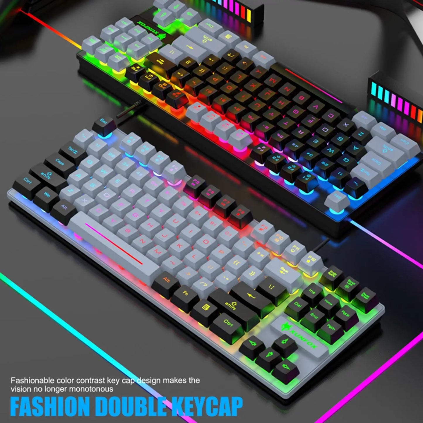 Gaming Keyboard Colorful LED Backlight Office Keyboard for Desktop Typing PC - Korvel