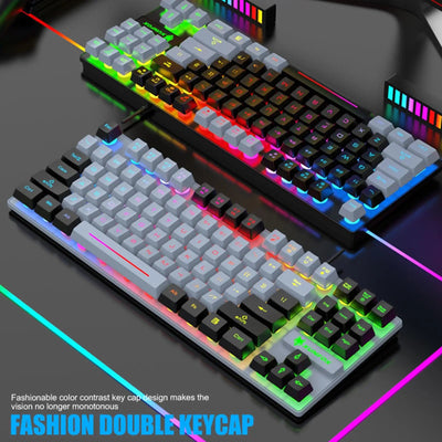 Gaming Keyboard Colorful LED Backlight Office Keyboard for Desktop Typing PC - Korvel
