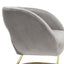 COOLMORE Upholstered Tufted Living Room Chair Textured Linen Fabric Accent Chair with Metal Stand - Korvel
