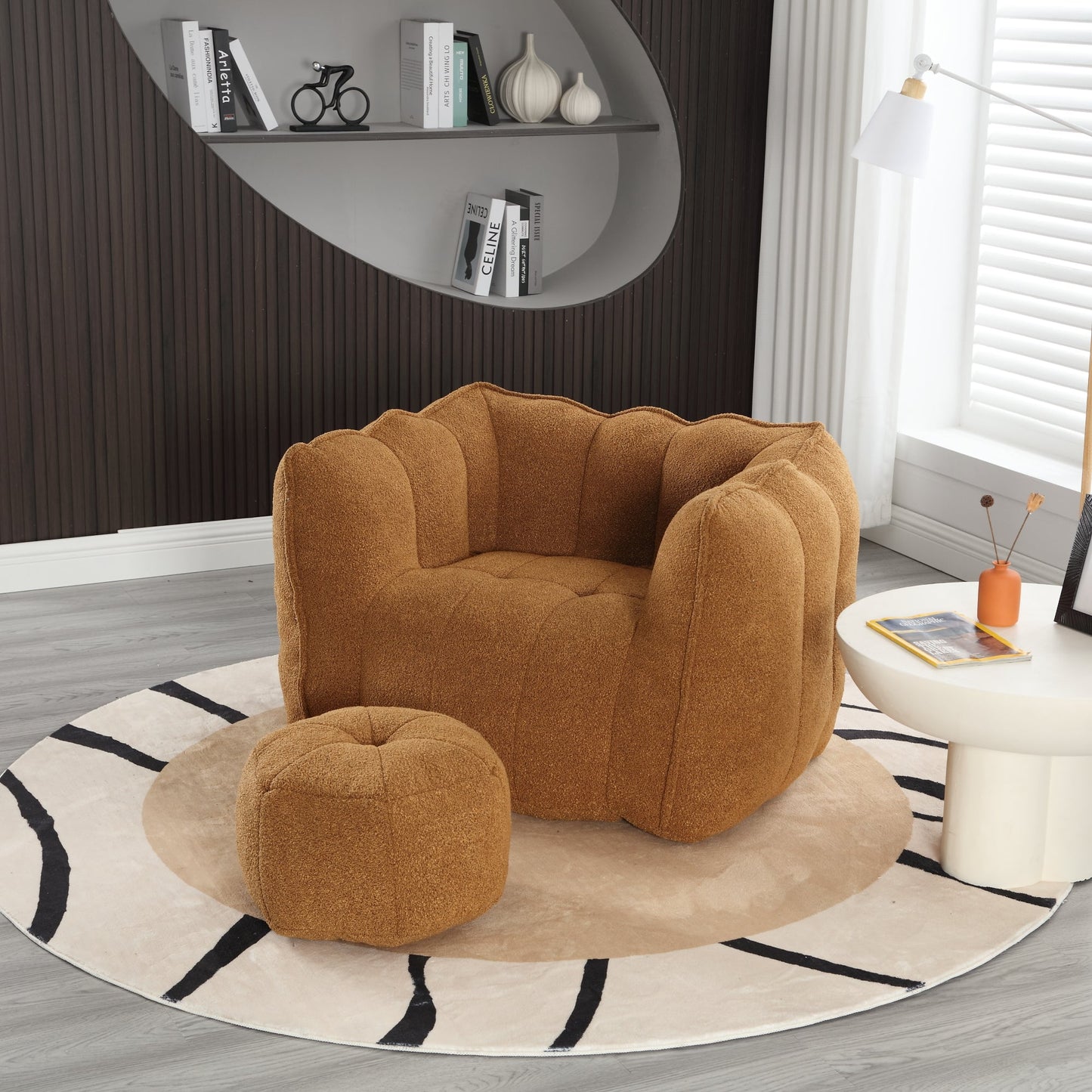 Fauteuil en Bean Bag Doux Premium avec Mousse Haute Résilience pour le Confort