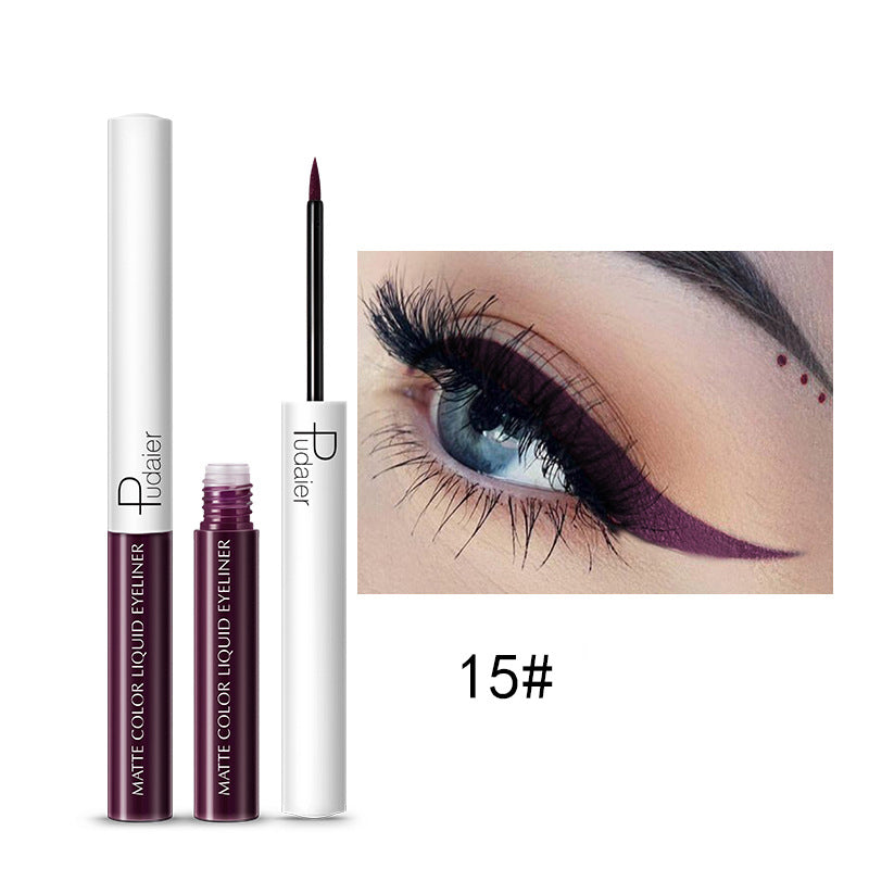 Quick-Drying Waterproof And Sweat-Proof Liquid Eyeliner Does Not Smudge Cosmetics Pudaier Color Eyeliner - Korvel