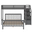 Twin over Full Loft Bed with Staircase Gray - Korvel