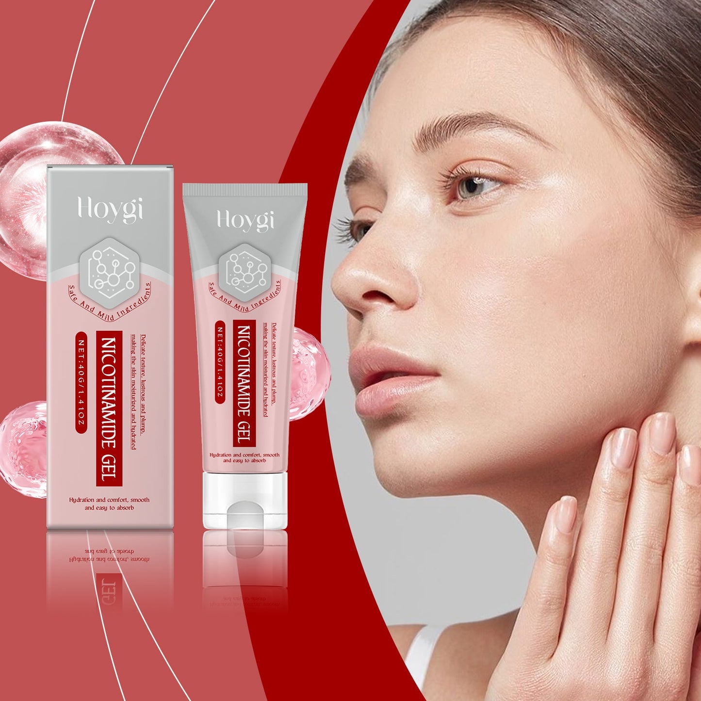 Niacinamide Facial Gel Deeply Nourises Facial Skin Repair Moisturizing Massage Moisturizing Gel - Korvel