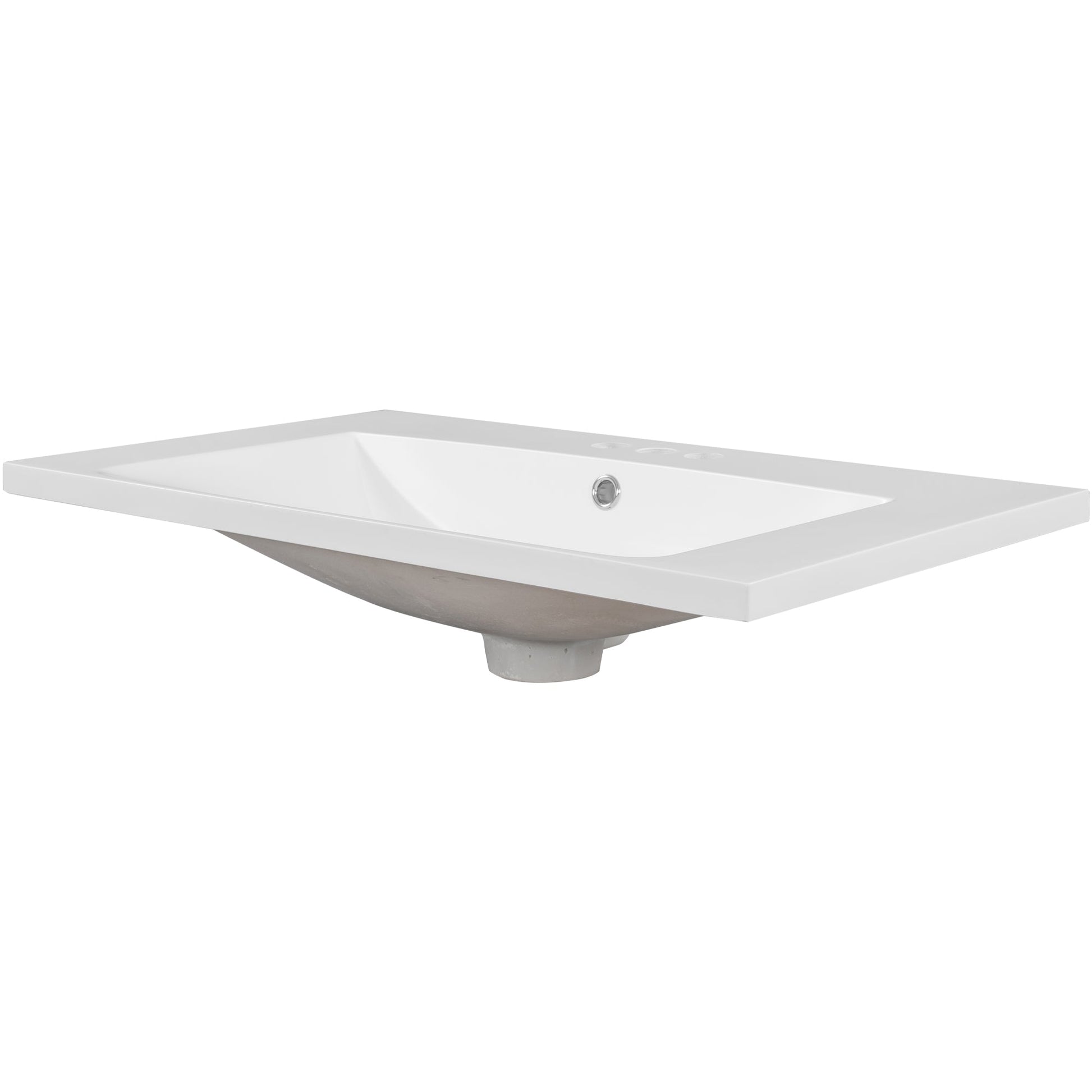 30" Single Bathroom Vanity Top with White Basin  3-Faucet Holes  Ceramic White - Korvel
