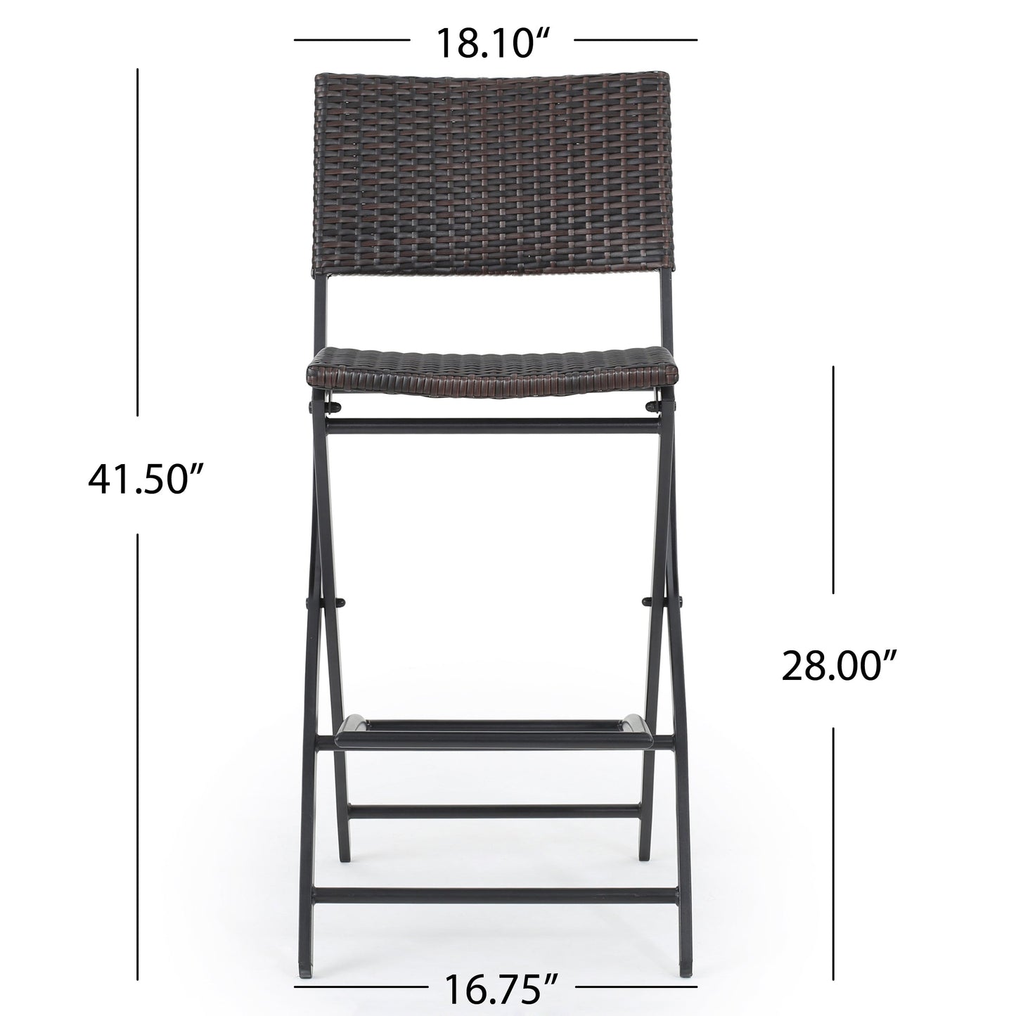 Taburetes de Bar de Wicker para Exterior - Set de 2 Piezas, Multimarrón