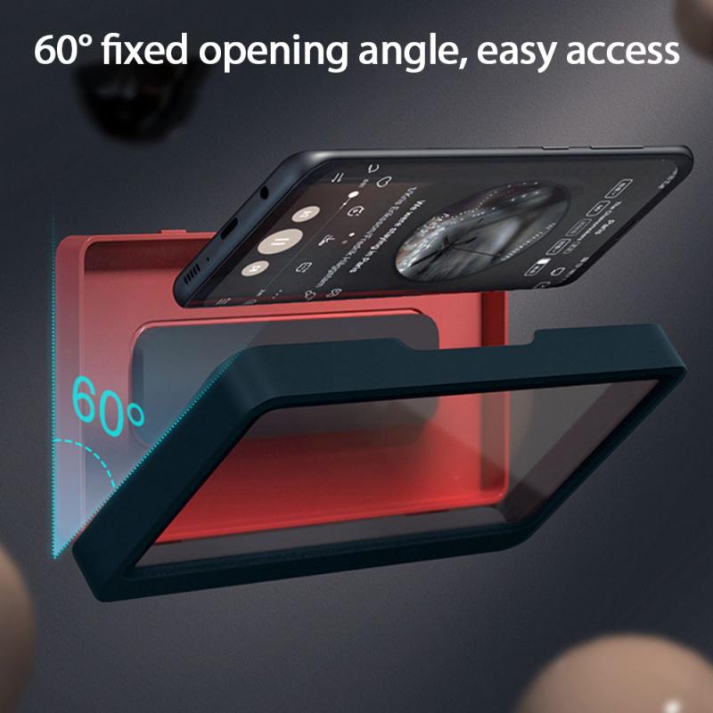 Wall Mounted Phone Box Waterproof Touch Screen Case Mobile Phone Holder Kitchen Bathroom Phone Shell Shower Sealing Storage Box - Korvel