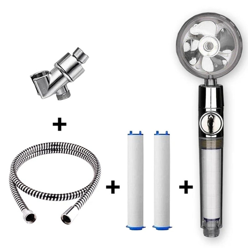 Propeller Shower Turbocharged Shower Head Shower Head Shower One-Button Water-Stop Shower - Korvel
