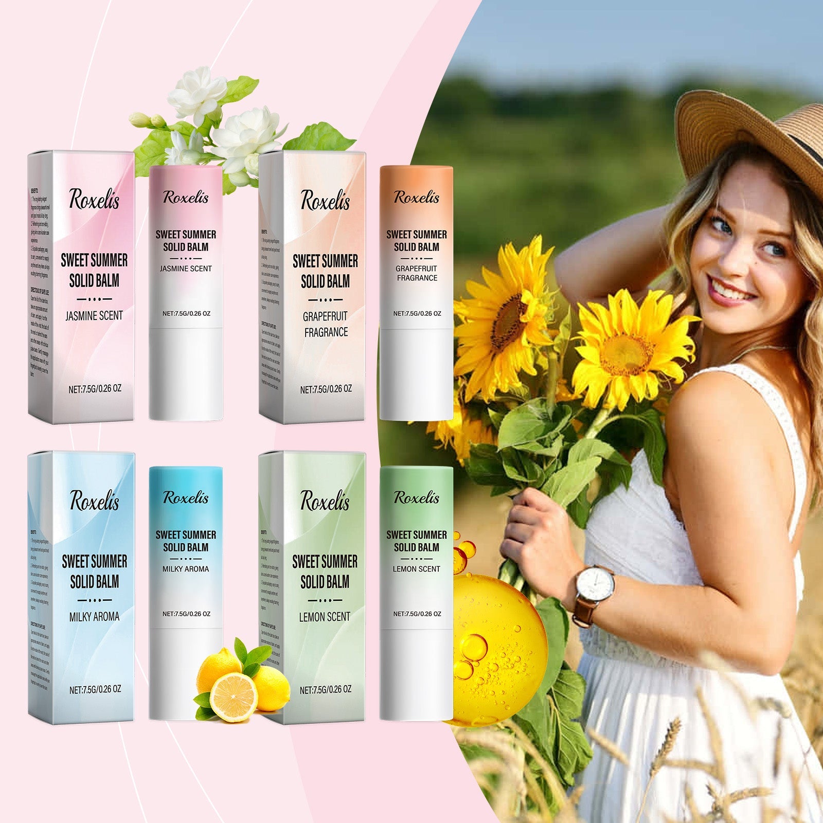 Sweet Summer Solid Balm Series Fresh And Elegant Portable Care Solid Balm With Fragrance And Charm - Korvel