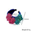 Bandeau large en tissu fleuri fait main
