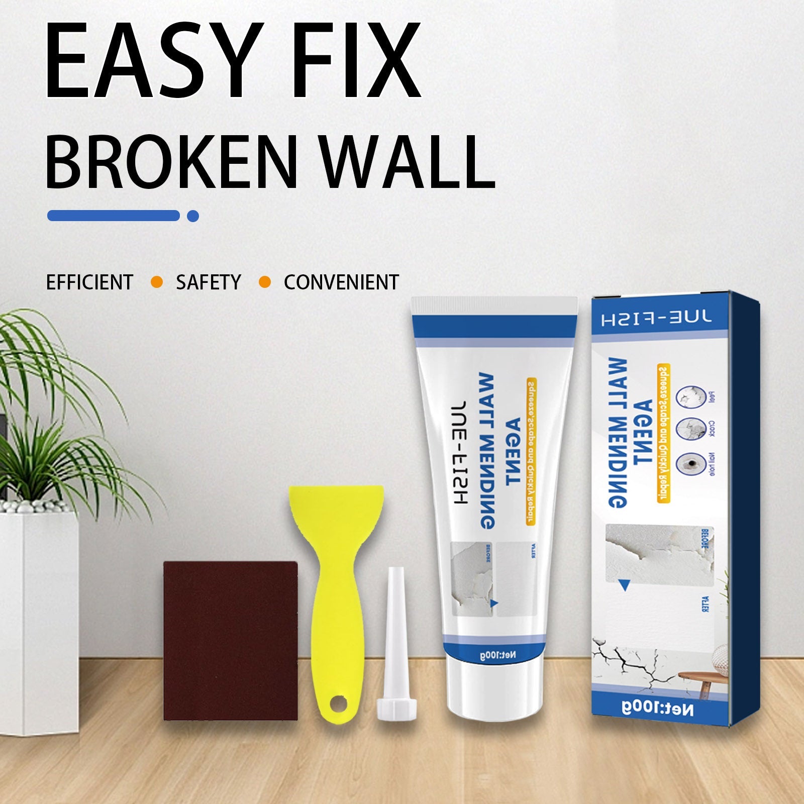 Wall Repair Paste, Face Repair And Renovation Cover Mildew Stains Household Wall Cracks Repair Paste - Korvel