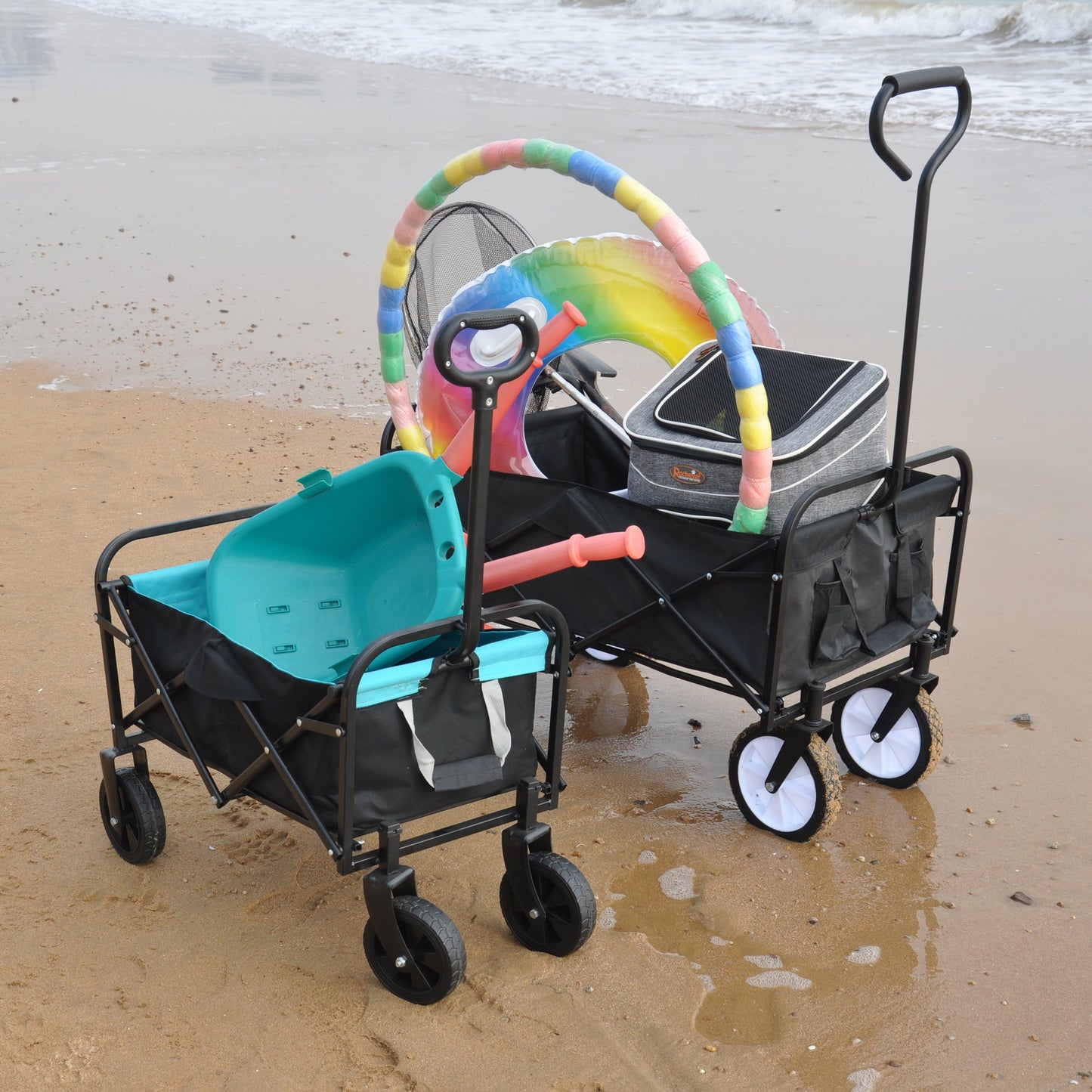 Folding Wagon Garden Shopping Beach Cart - Korvel