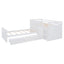 Cama loft twin en forma de L que ahorra espacio con 7 cajones - Blanca