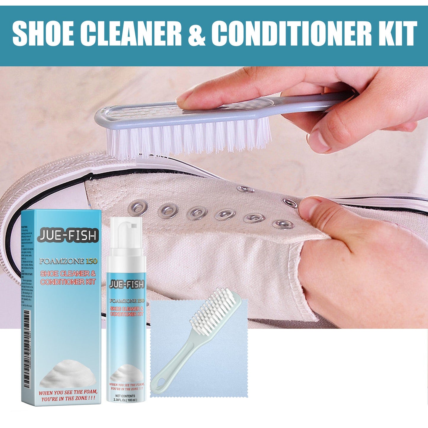 Ensemble de soins de nettoyage pour chaussures blanches