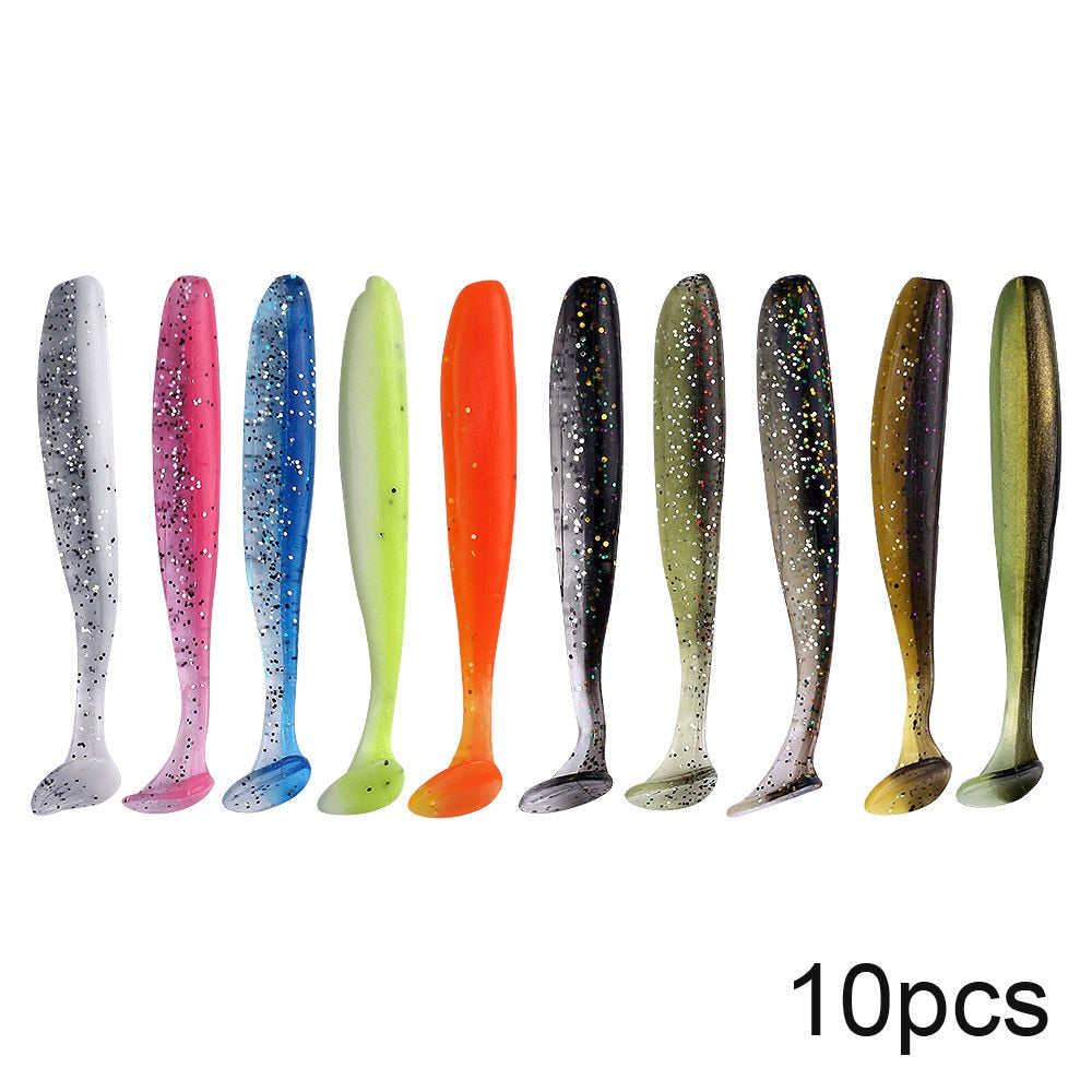 QXO 10pcs/Lot Soft Lures Silicone Bait 7cm 2g Goods For Fishing Sea Fishing Pva Swimbait Wobblers Artificial Tackle - Korvel