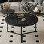 Modern coffee table with two display shelves, Black Faux marble surfaces, Tripod-inspired base,Rounded tabletop edges - Korvel