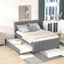 Full Upholstered Platform Bed with Trundle Grey - Korvel