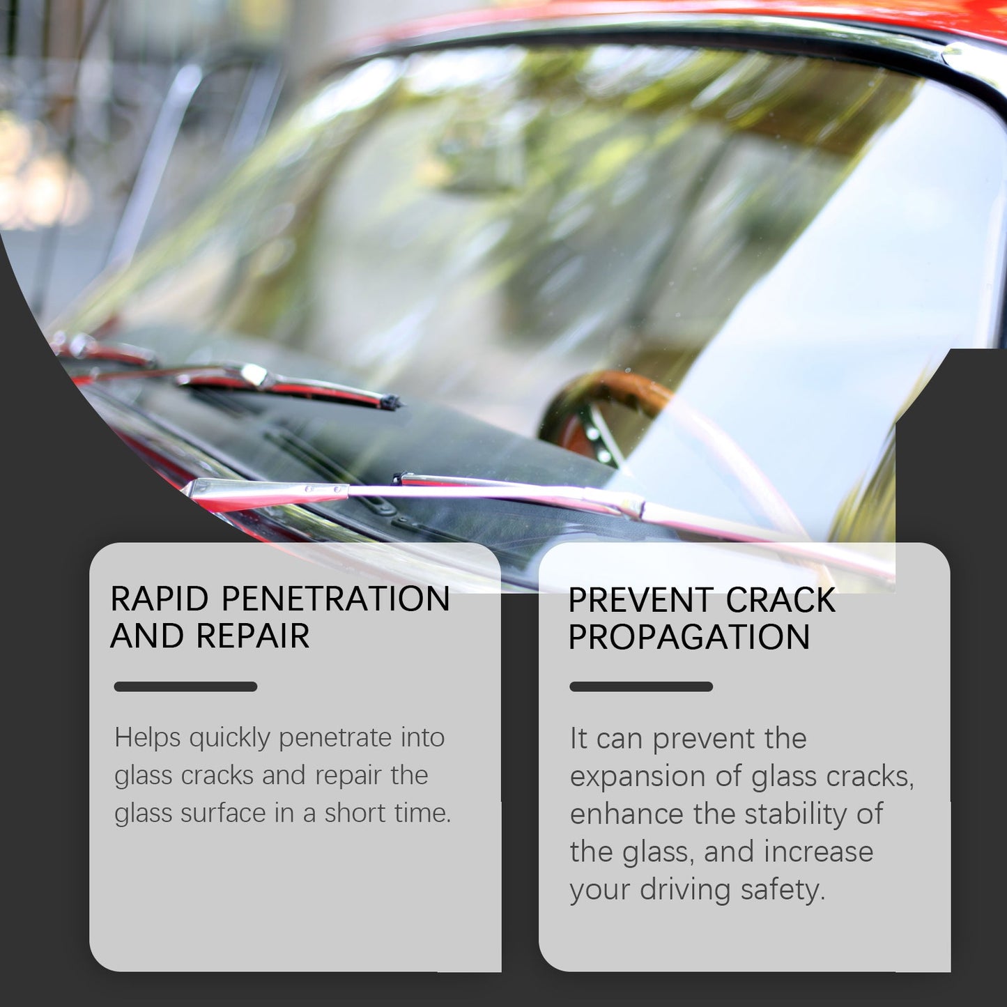Portable Windshield Repair Kit for Automotive Glass