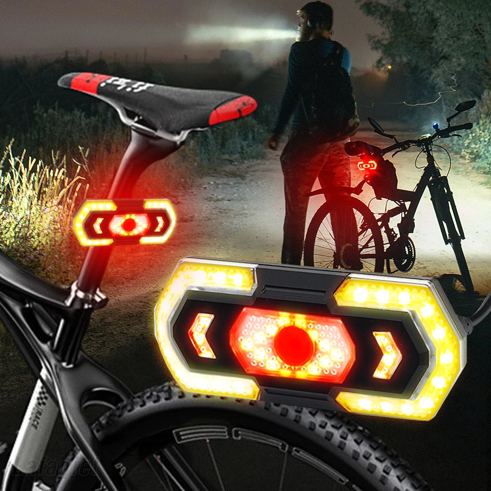 Bike Rear Lamp Smart Wireless Remote Turn Signal Lights Bicycle LED Taillight Easily Installation Bicycle Cycling Accessories - Korvel