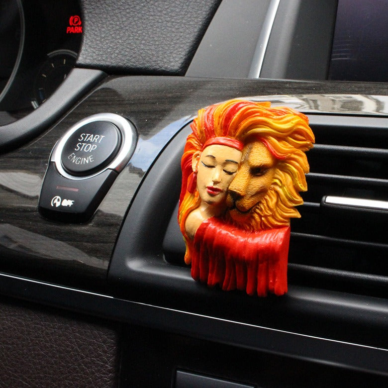 Resin Couple Cat and Beast Car Aromatherapy Clip