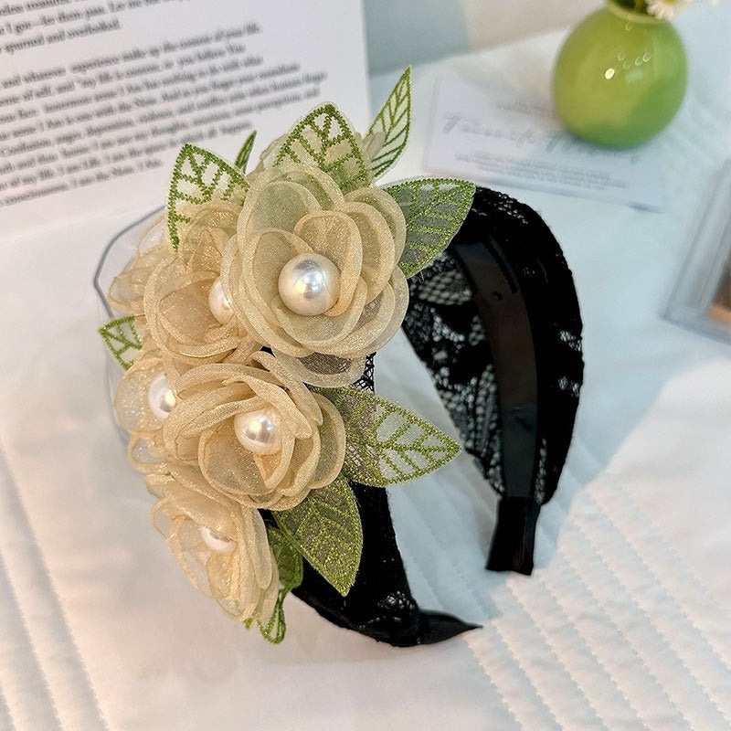 Fashionable handmade fabric exaggerated flower headwear - Korvel